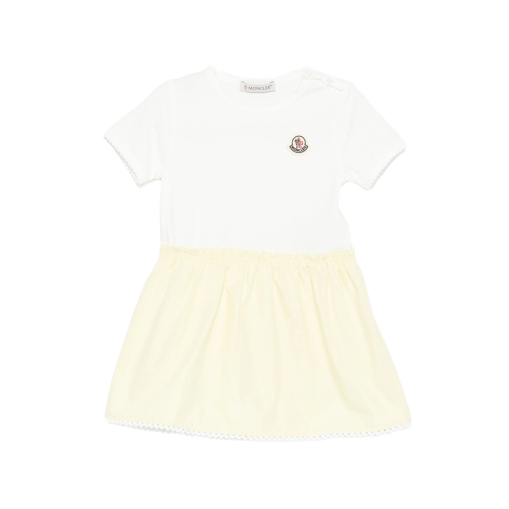 Moncler Logo-patch Scalloped-trim Dress