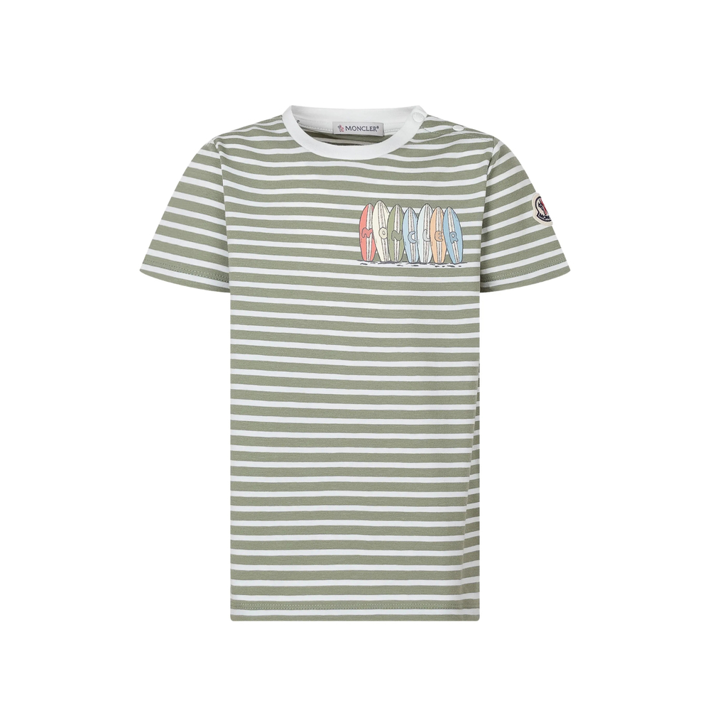 Moncler Striped-pattern Applique T-shirt
