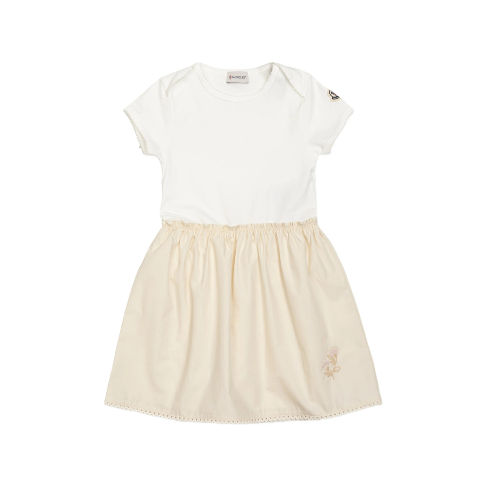Moncler Embroidered-flower Cotton Dress