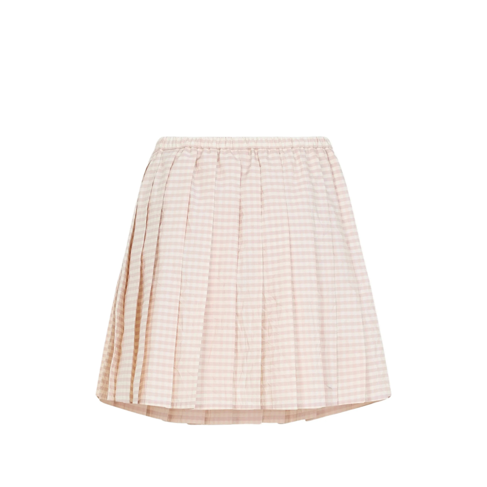 Vichy Cotton Blend Pleated Mini