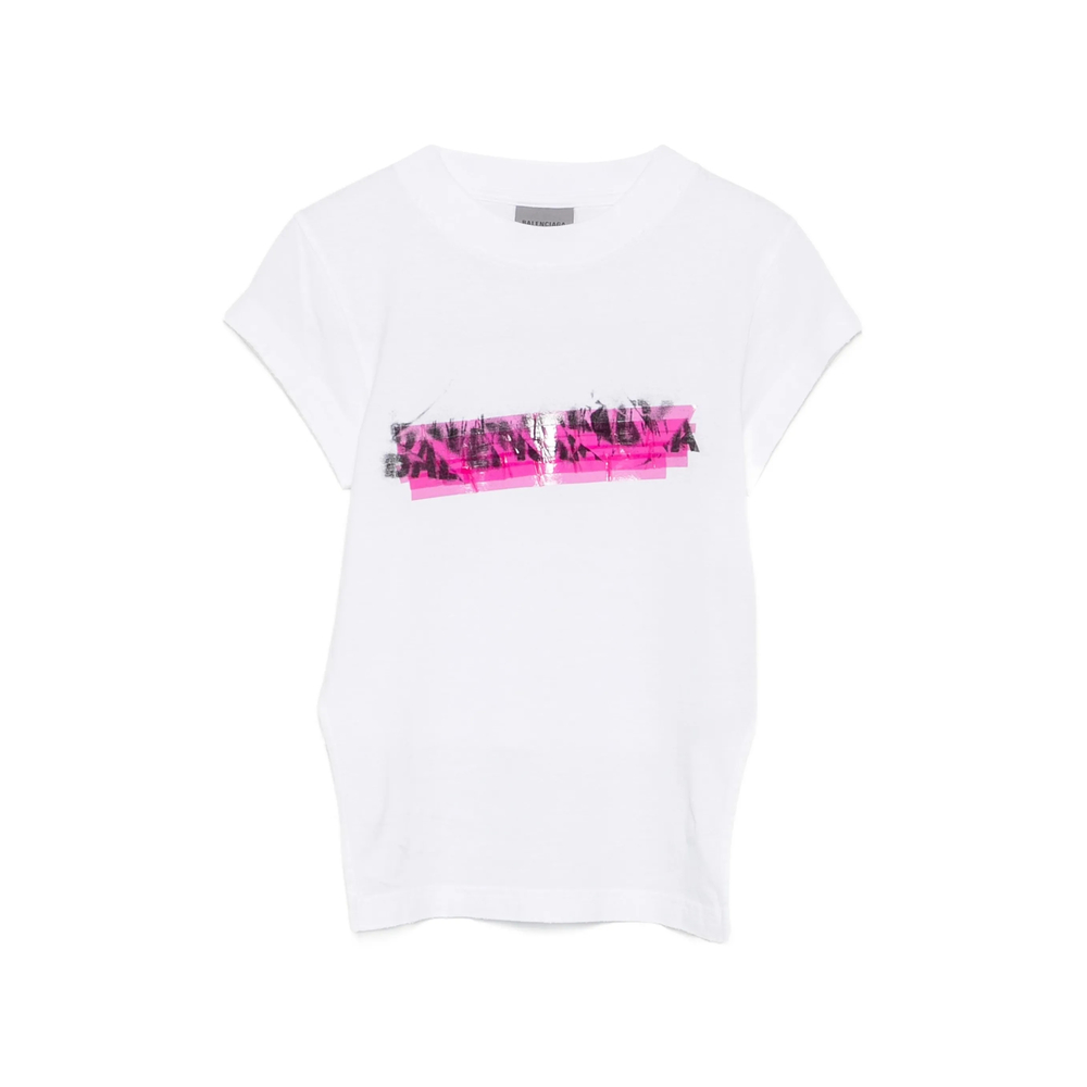 Balenciaga Messy Spray Chopped Back T-shirt