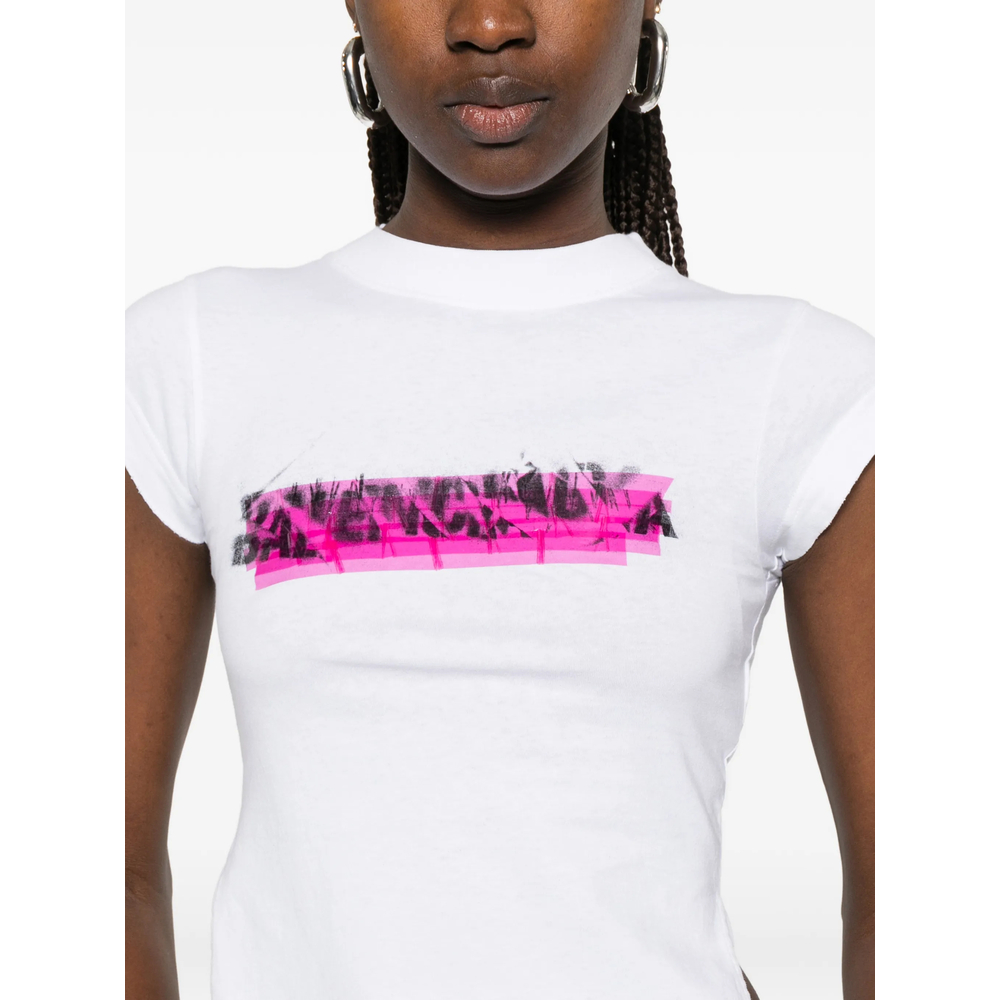 Messy Spray Chopped Back T-Shirt