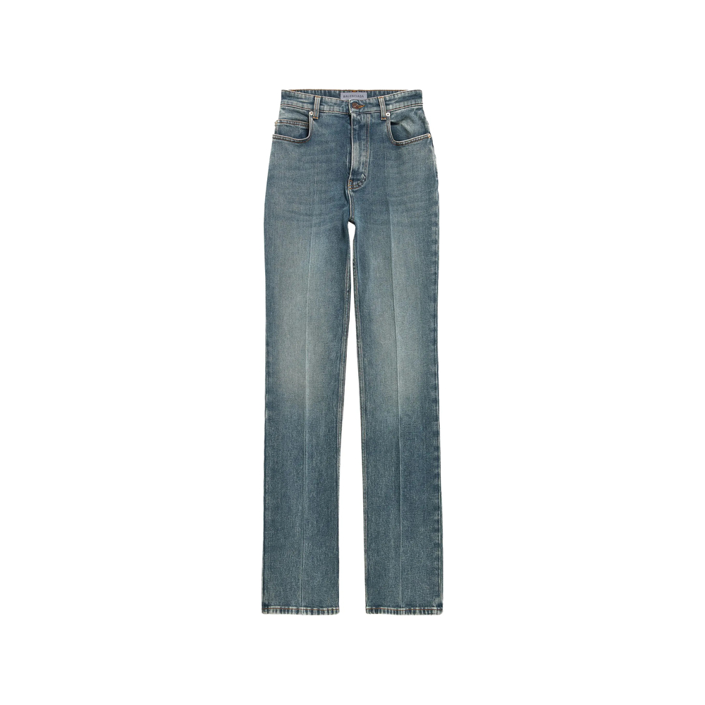 Balenciaga High-waist Slim Jeans In Dirty Vintage Blue