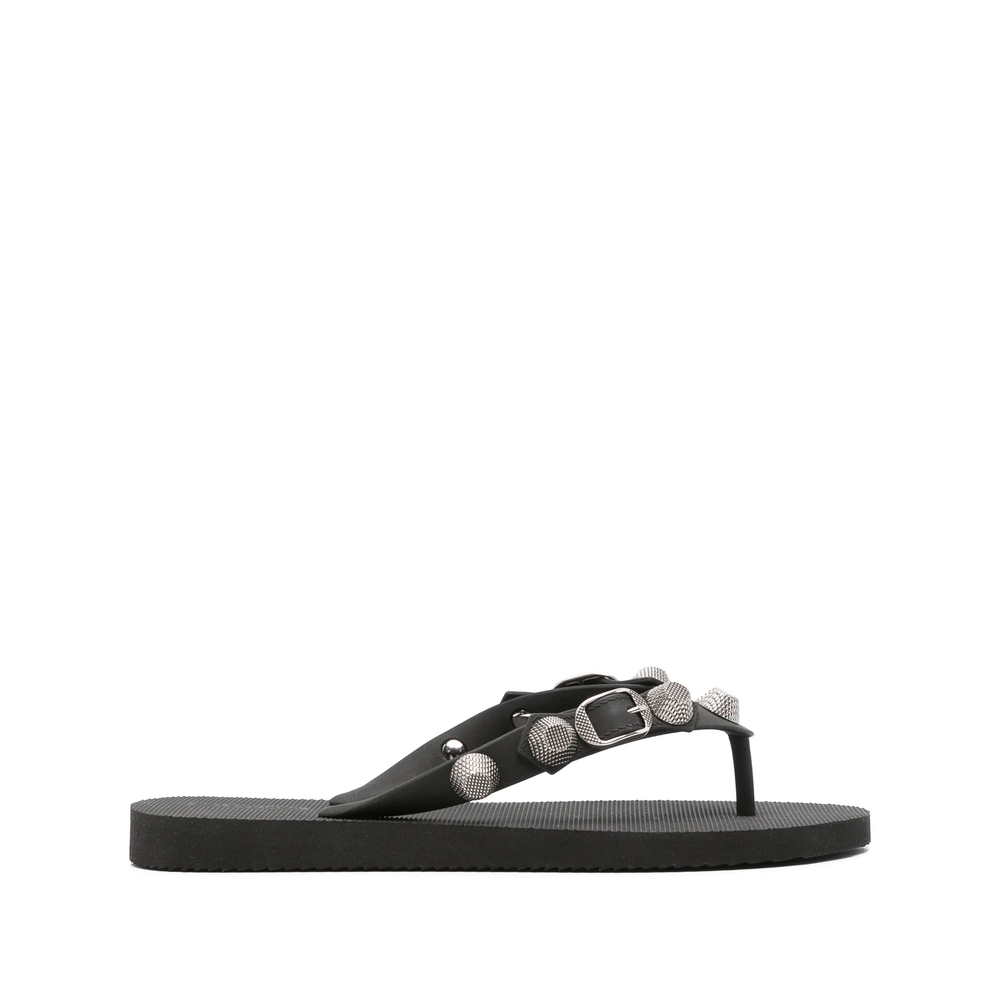Balenciaga Cagole Thong Sandals In Black