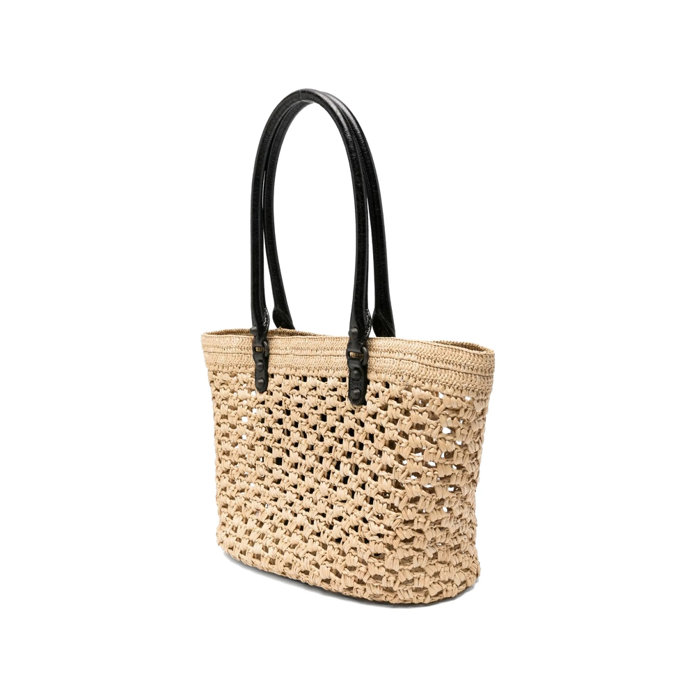 Le City Basket Medium In Natural/Black Bag