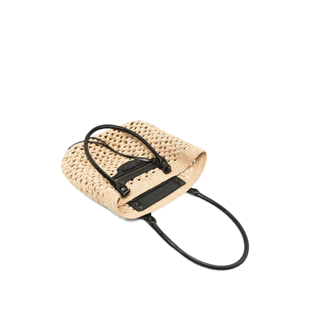 Le City Basket Medium In Natural/Black Bag