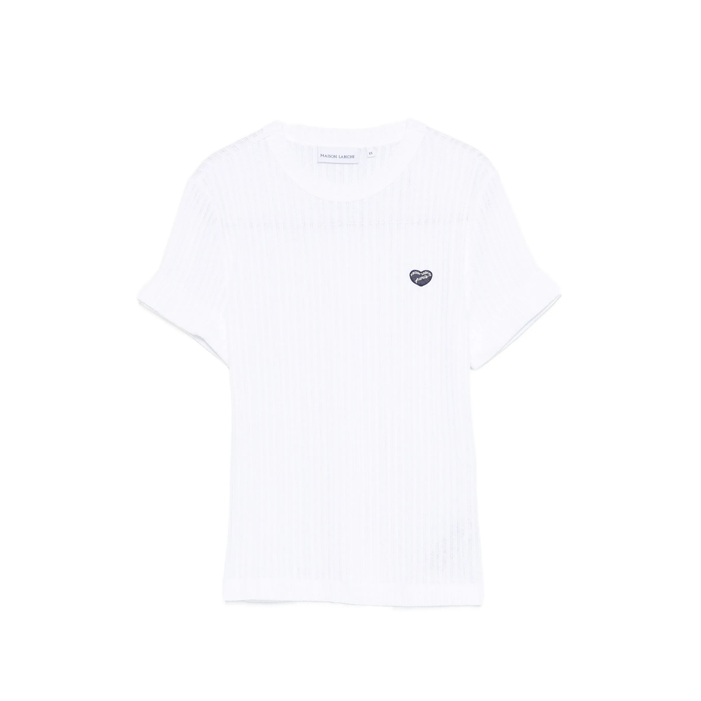 Maison Labiche Ribbed Heart-appliqué T-shirt