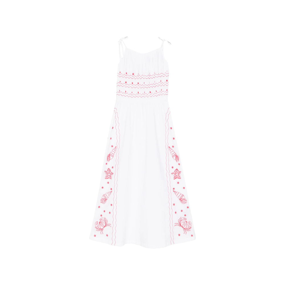 Maison Labiche Floral-embroidered Midi Dress