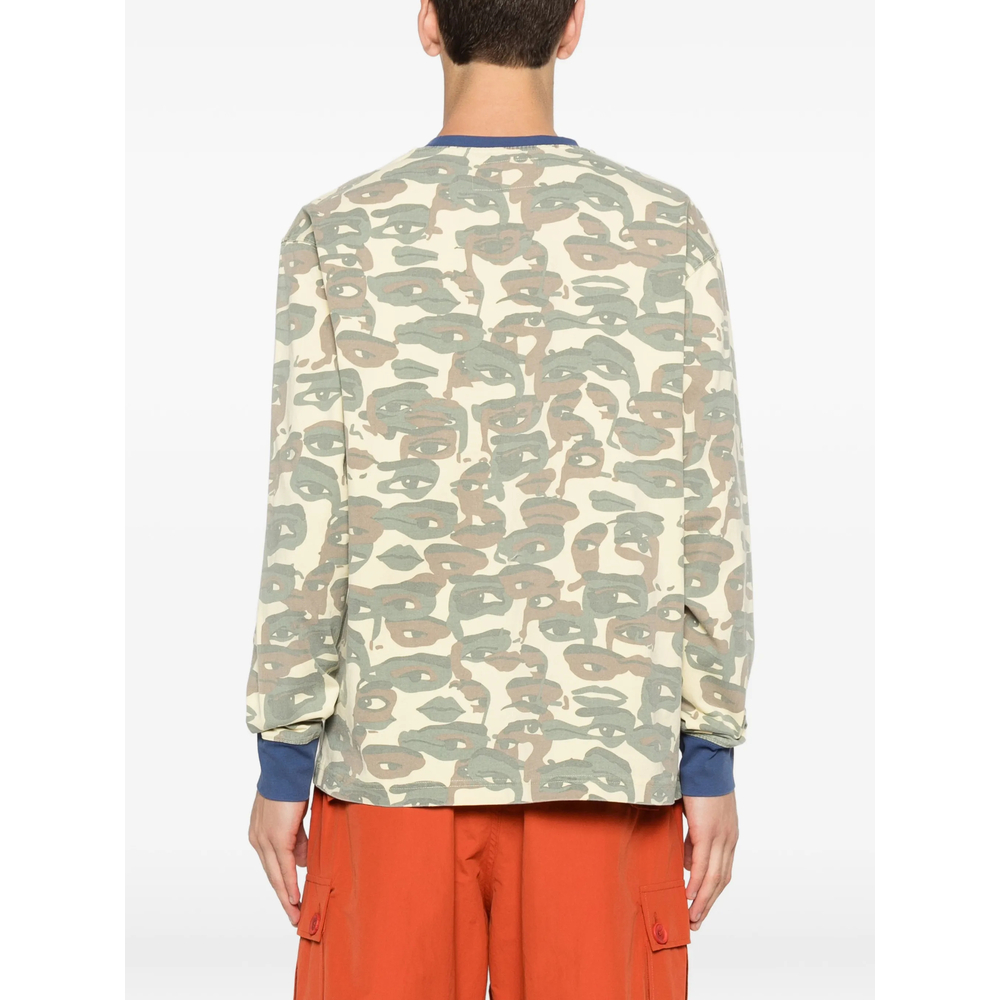 Face Camouflage-Printed Pocket T-Shirt