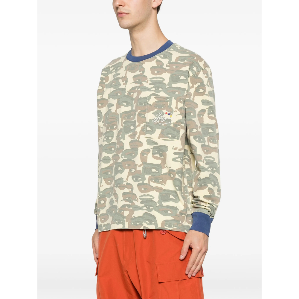 Face Camouflage-Printed Pocket T-Shirt