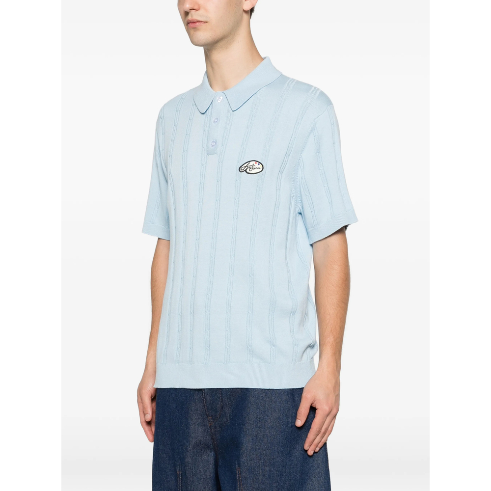 Embroidered Striped Polo Shirt