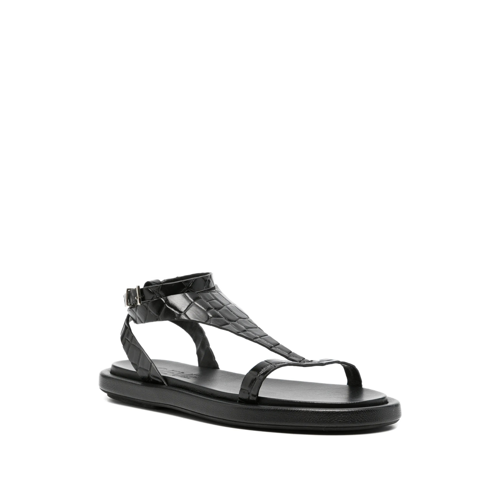 Nairobi Croc-Effect T-Bar Sandals