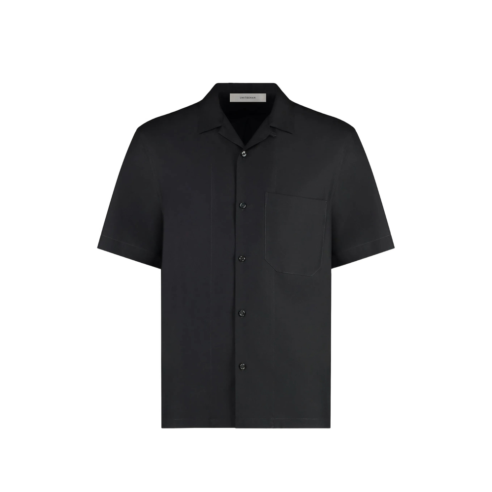 Umitbenan Havana Short-sleeve Pocket-detail Silk Shirt