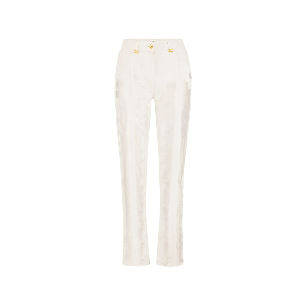 Elisabetta Franchi Palazzo Jeans With Fringes