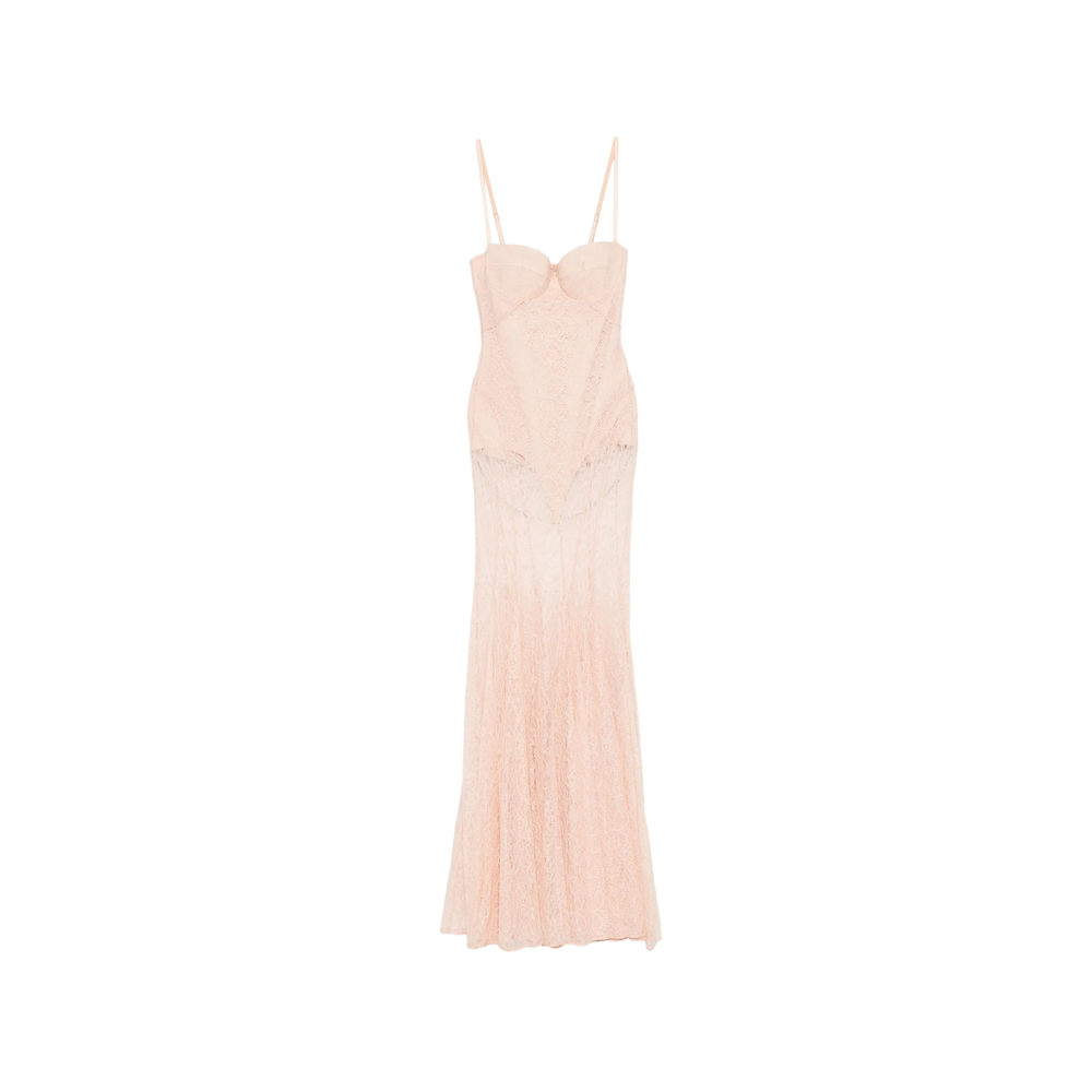 Elisabetta Franchi Red Carpet Dress In Floral Lace