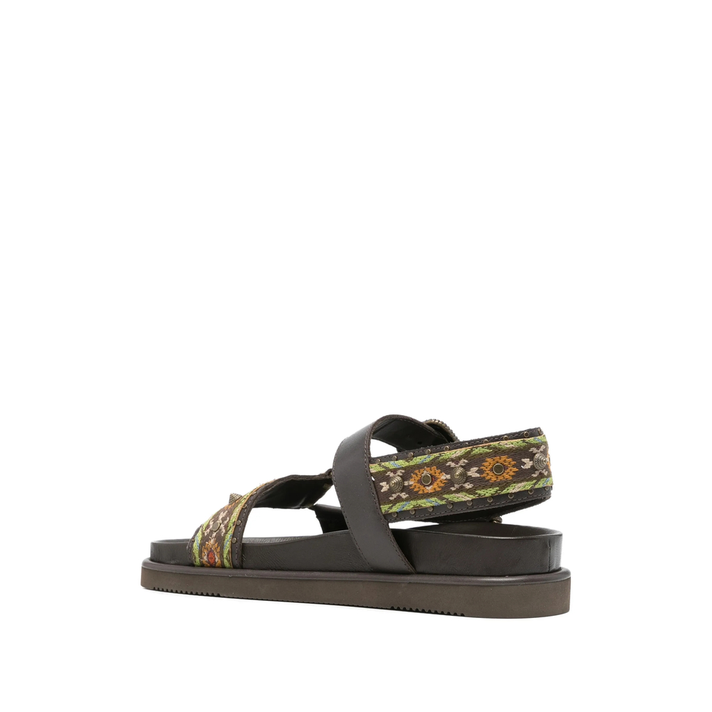 Buckle-Fastening Sandals