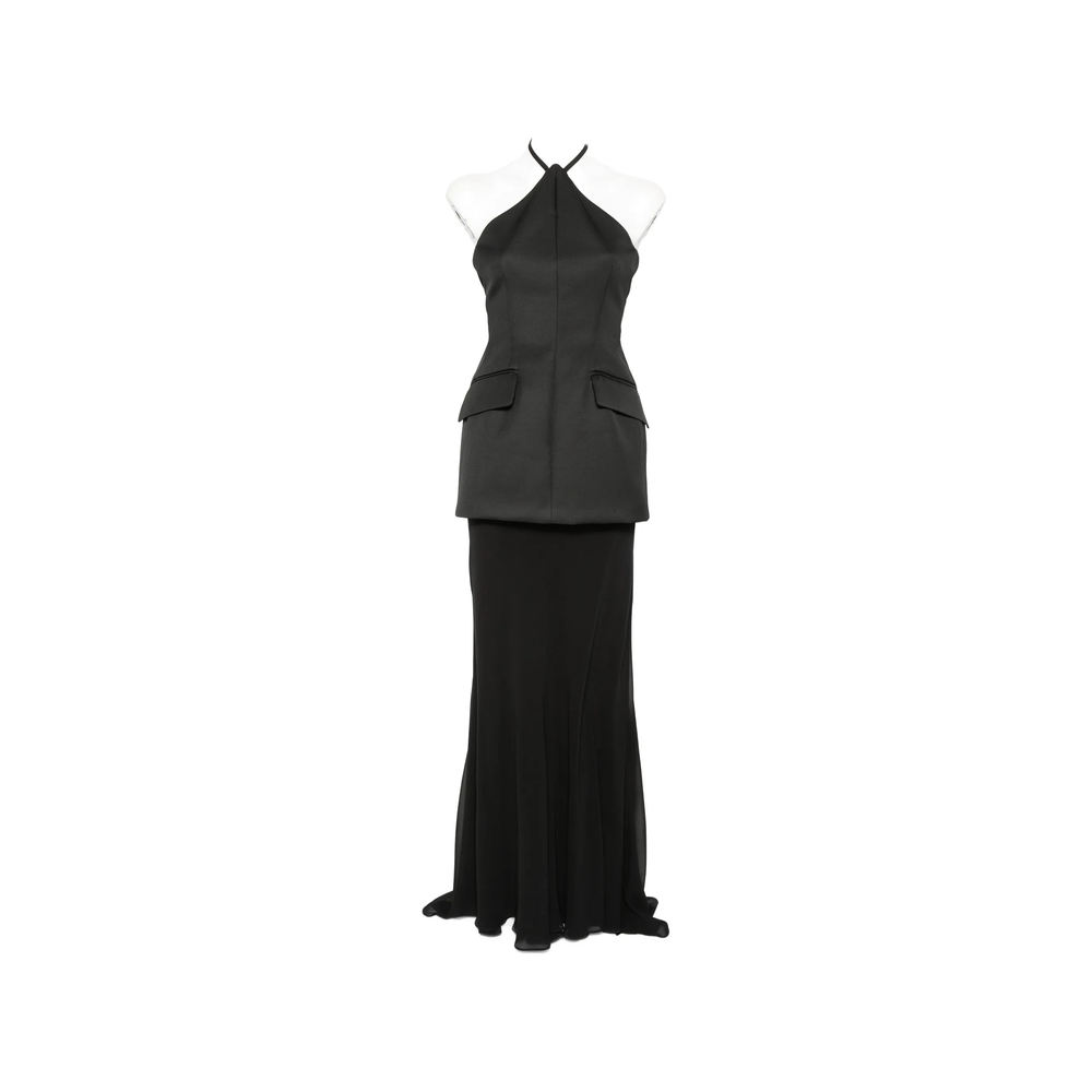 Sportmax Spxpinne Halterneck Maxi Dress In Black