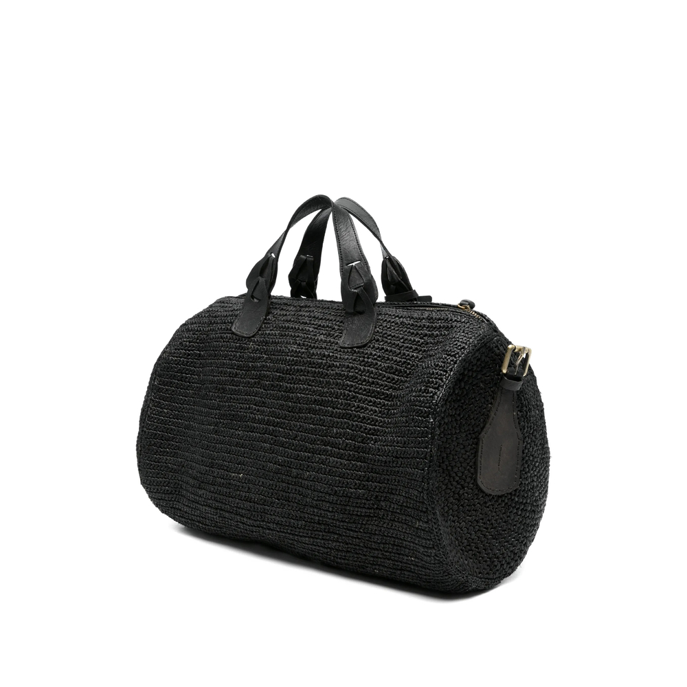 Woven Tag-Detail Tote Bag