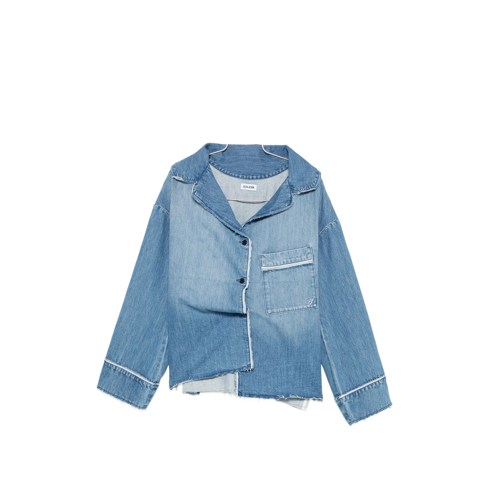 Facon Jacmin Christina Raw-cut Jacket In Blue