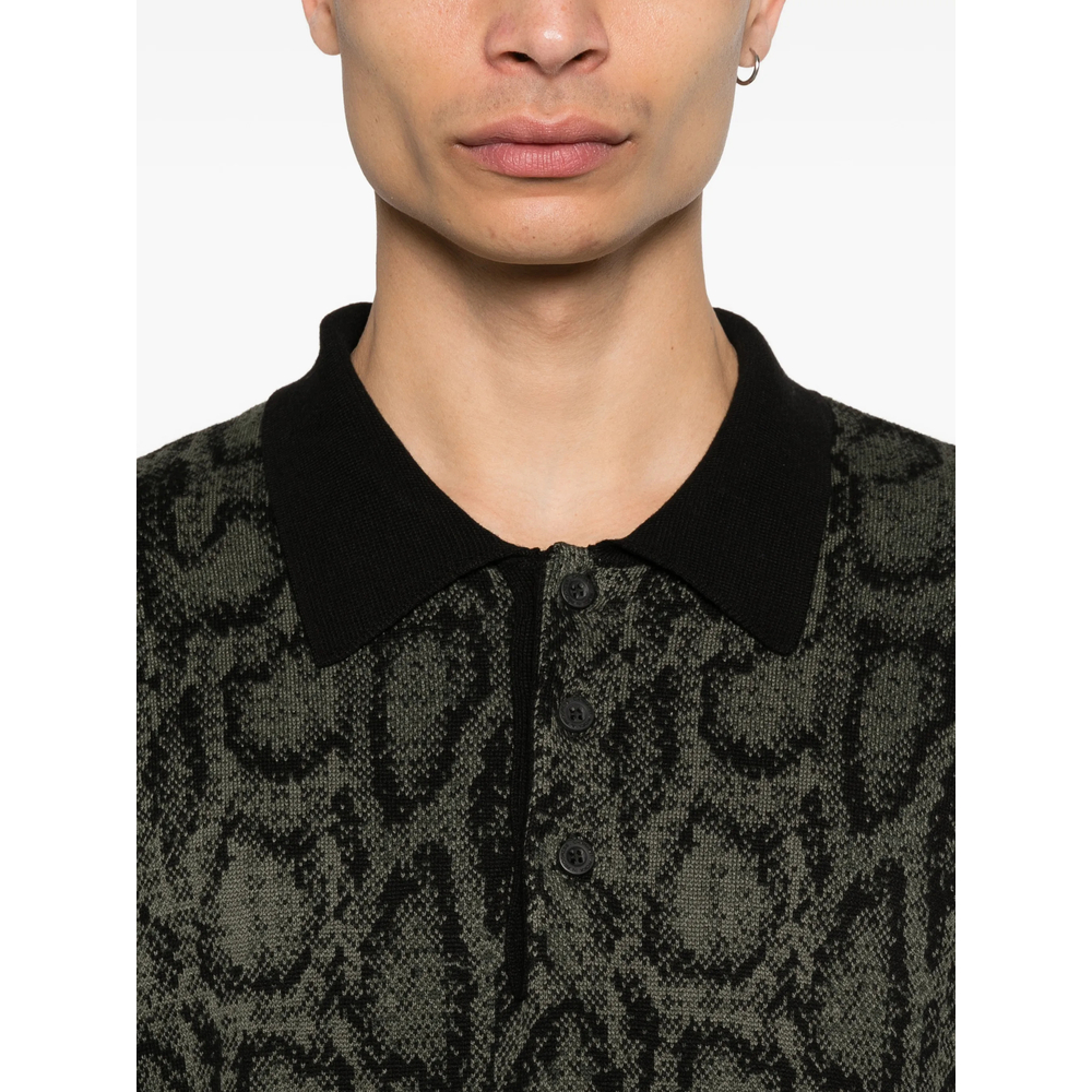 Snake-Print Polo Shirt