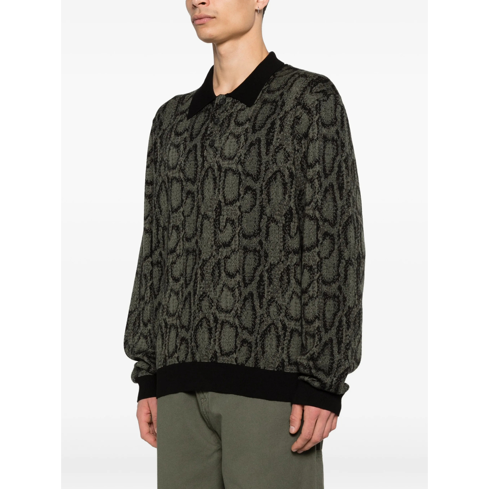 Snake-Print Polo Shirt