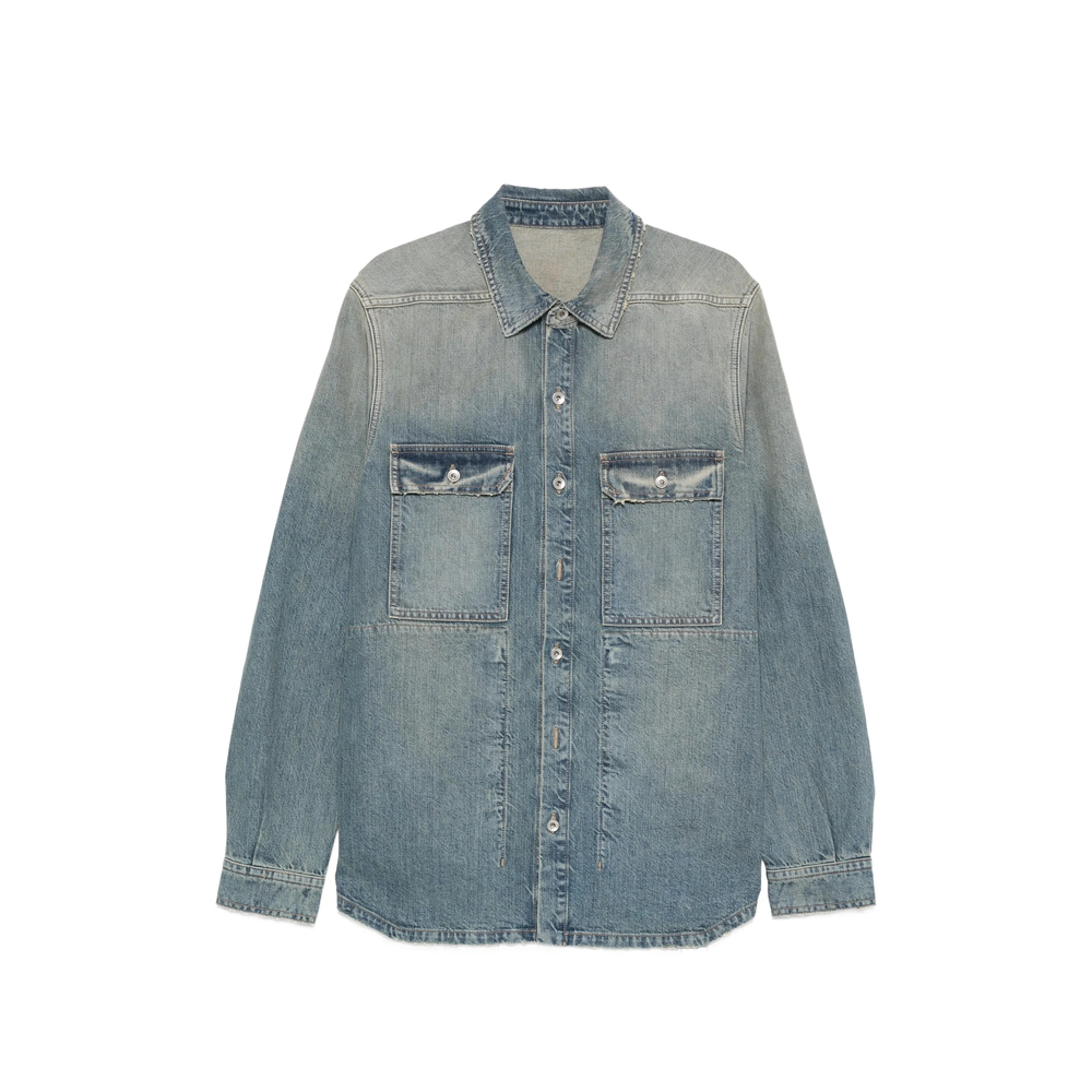 Rick Owens Drkshdw Frayed-hem Denim Jacket