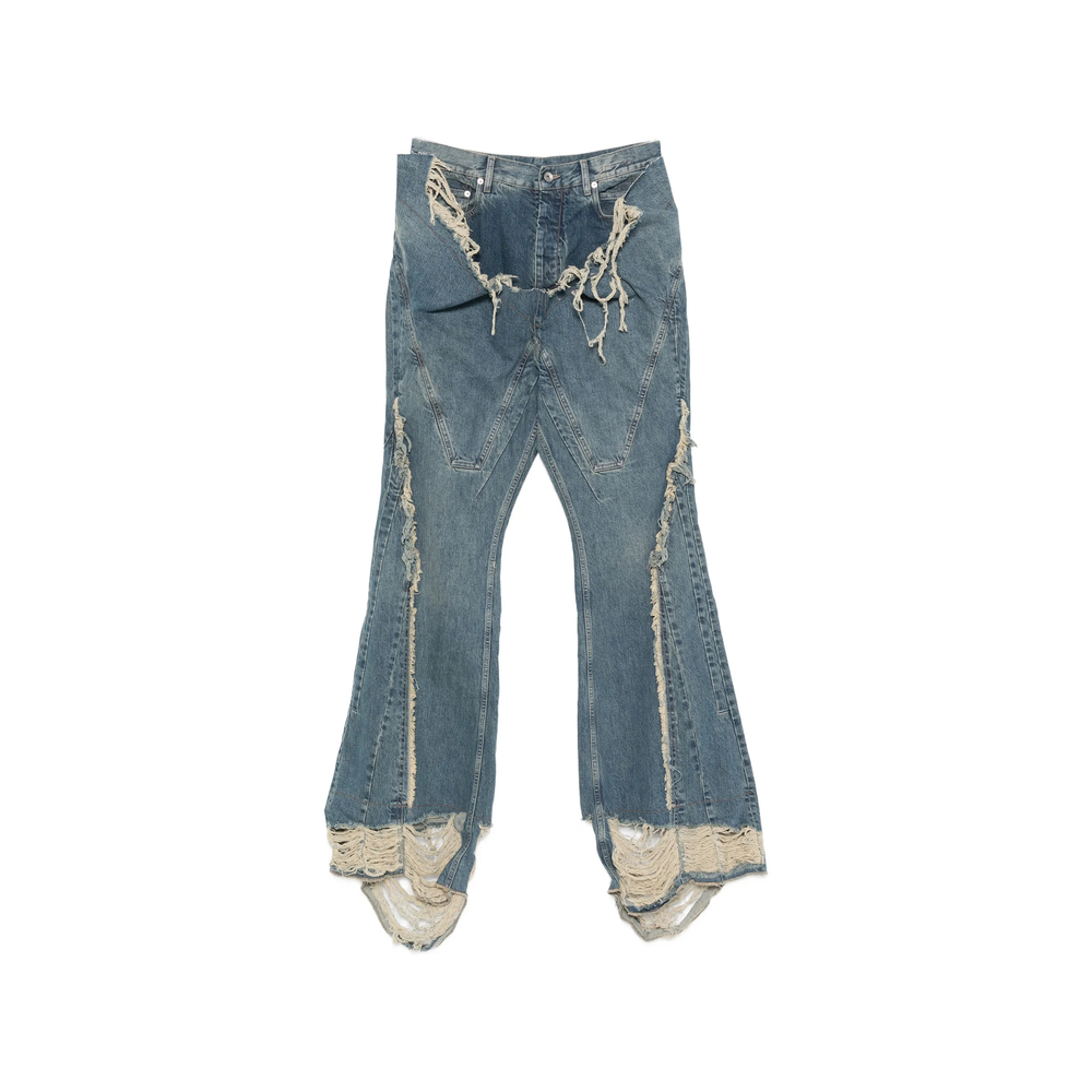 Rick Owens Drkshdw Frayed-trim Jeans