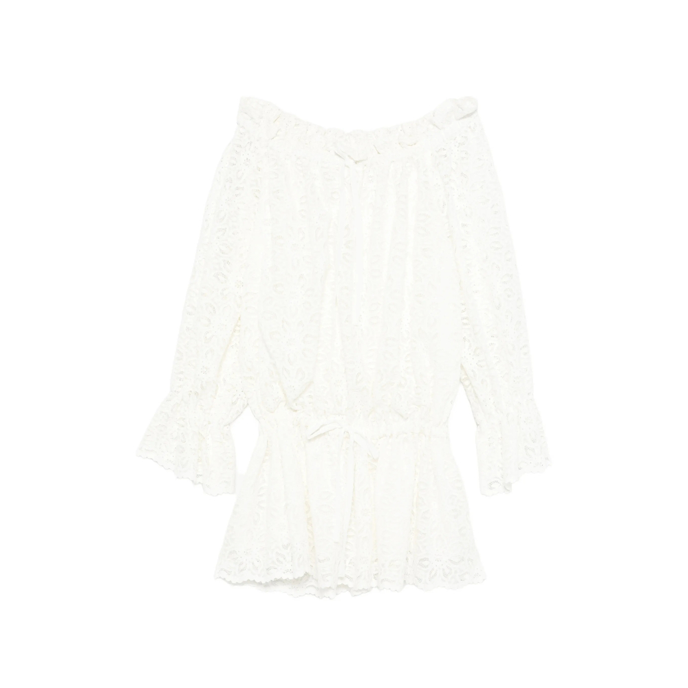 Les Filles D'eva Floral-lace Mini Dress In White