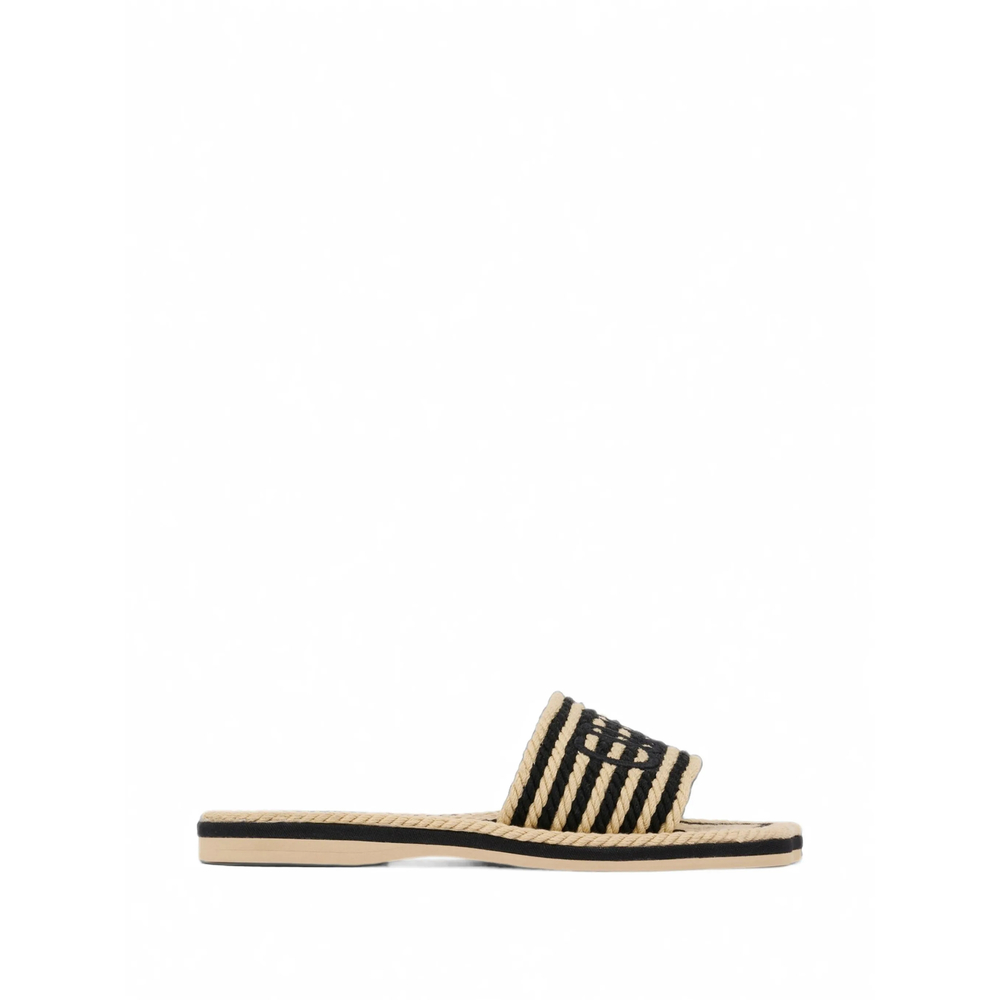 Chloé Striped Logo-Embroidered Sandals