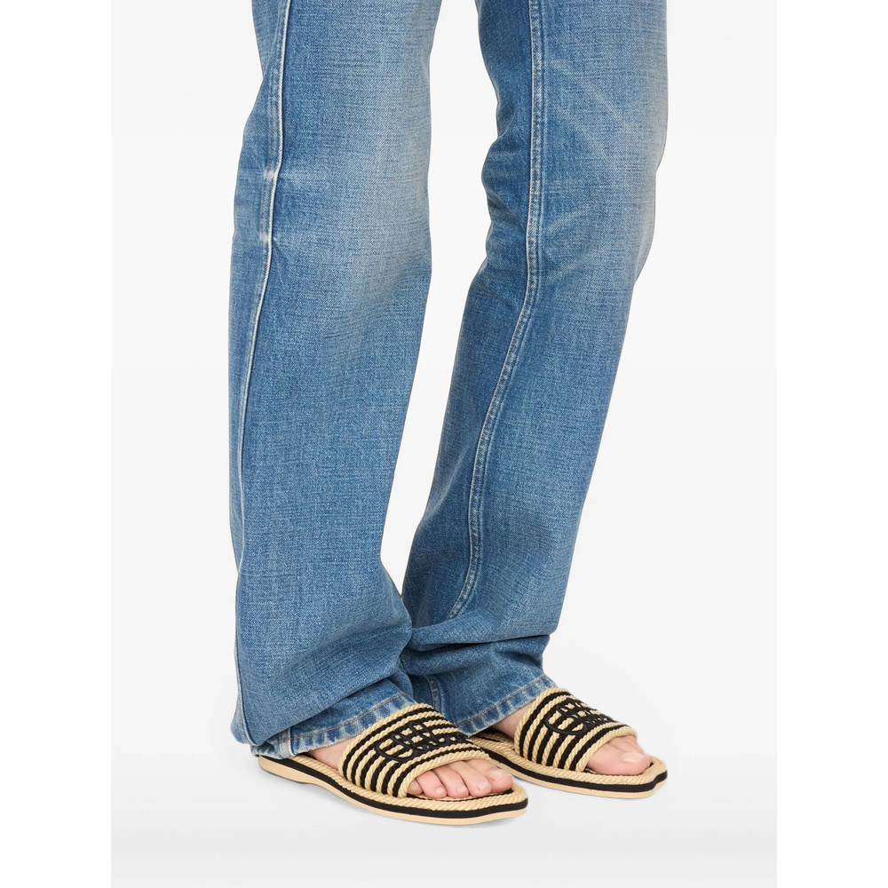 Chloé Striped Logo-Embroidered Sandals