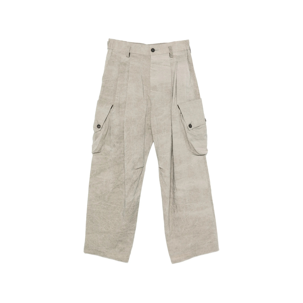 Cargo-Pockets Drop-Crotch Trousers