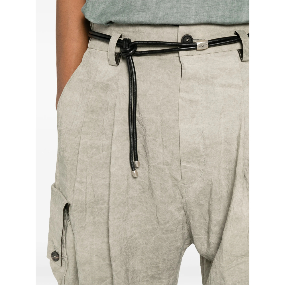Cargo-Pockets Drop-Crotch Trousers