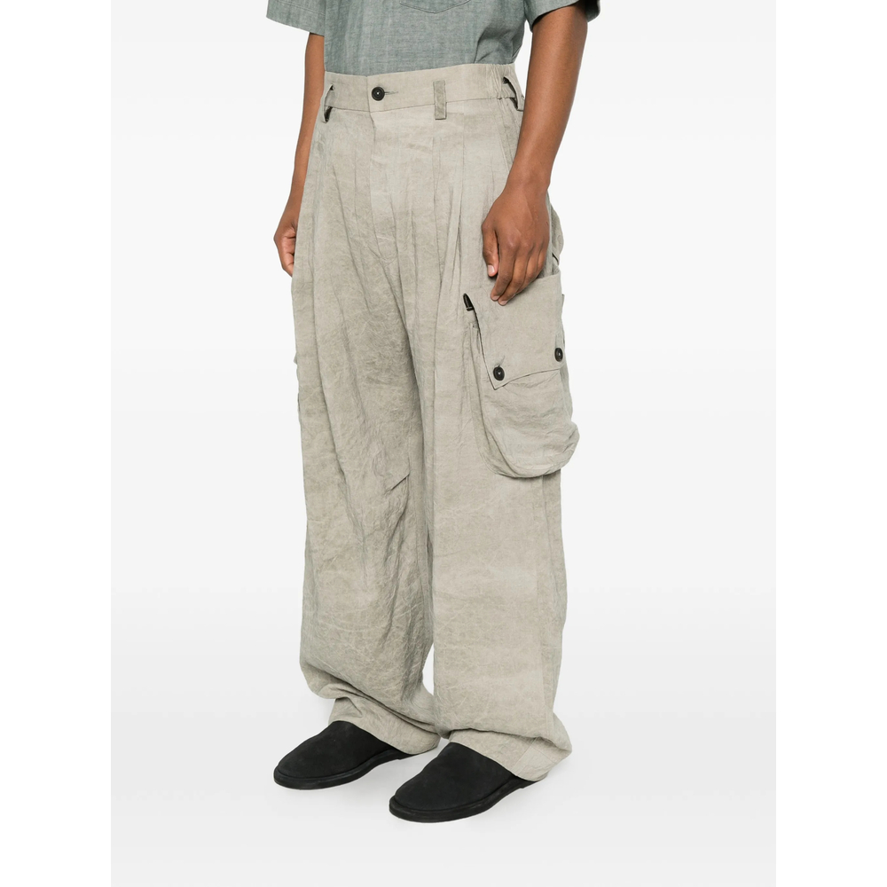 Cargo-Pockets Drop-Crotch Trousers