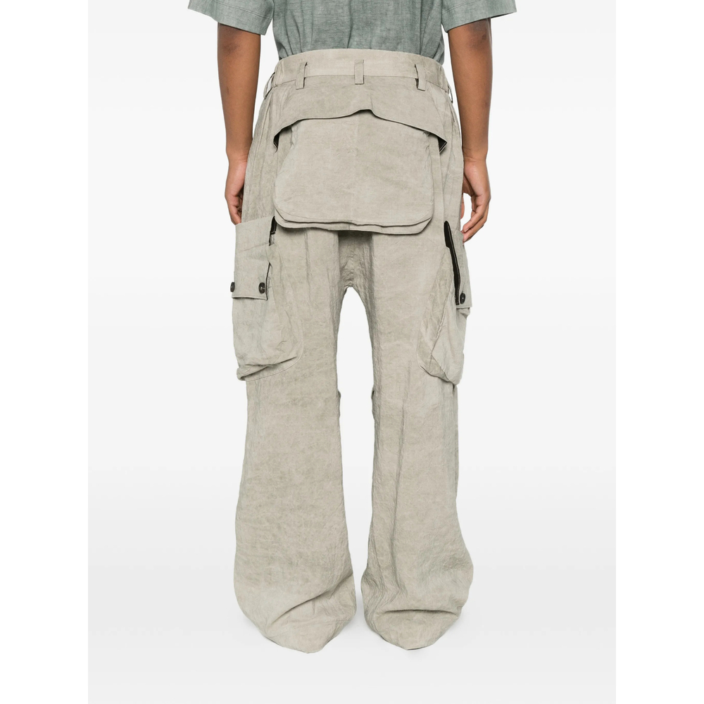 Cargo-Pockets Drop-Crotch Trousers