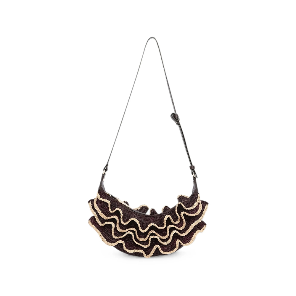 Zimmermann Goldentime Ruffle Shoulder Bag