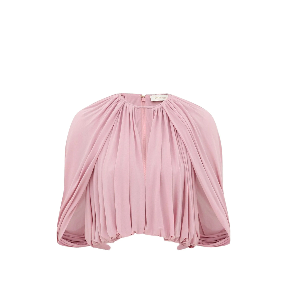 Zimmermann Alchemy Cape Blouse In Pink