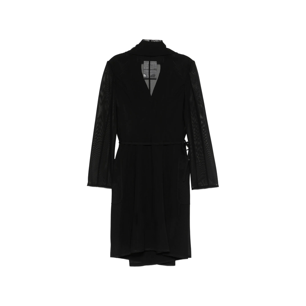 Sheer-Sleeves Wrap Jacket