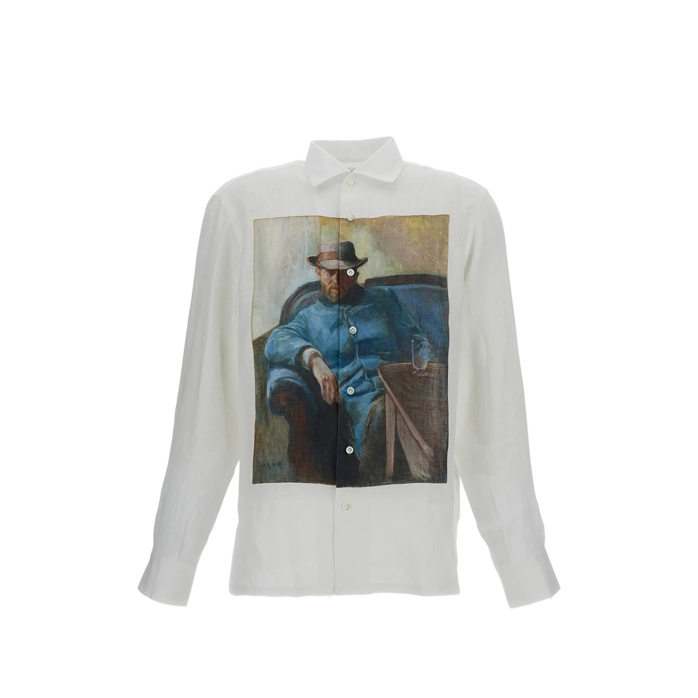 Junya Watanabe Graphic-print Linen Shirt