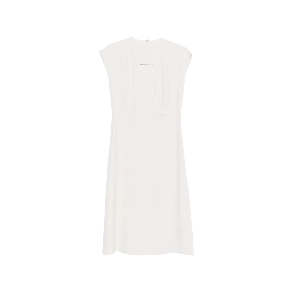 Calvin Klein V-neck Midi Dress In White