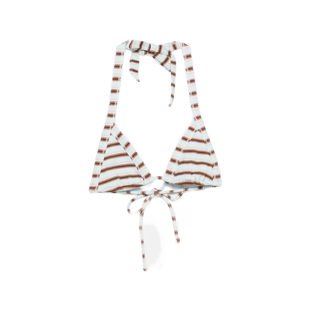 Frankies Bikinis Taite Thermal Striped Bikini Top In Multi