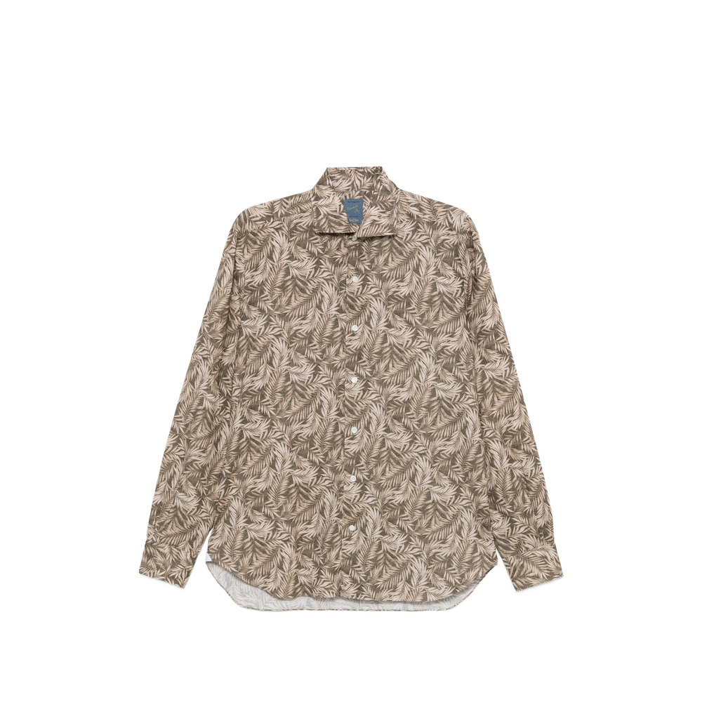 Barba Napoli Leaf-print Shirt
