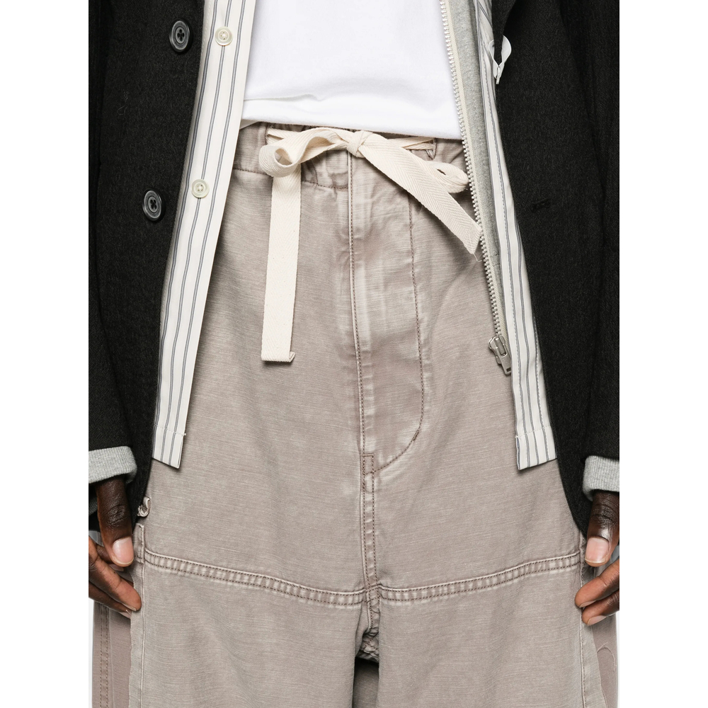 Cotton Satin Cargo Trousers