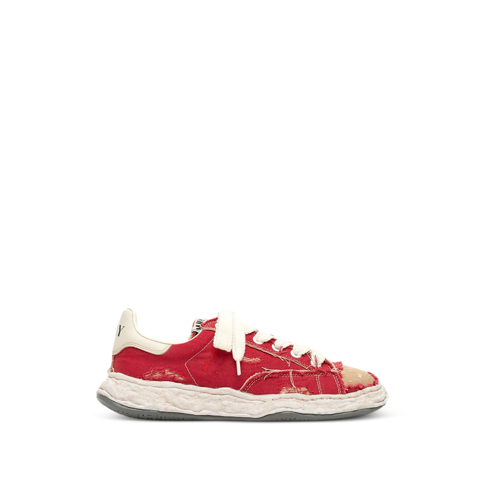 Maison Mihara Yasuhiro CHARLES OG Sole Ripped Overdye Canvas Low-top Sneakers