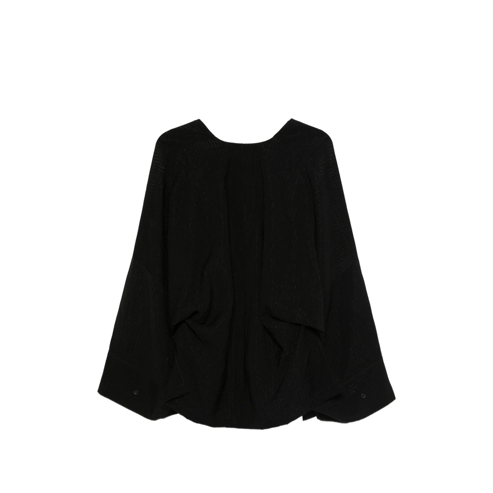 Wide Sleeve V-Neck Blouse