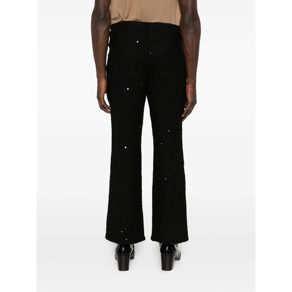 Sequin-Embellished Bouclé-Knit Trousers
