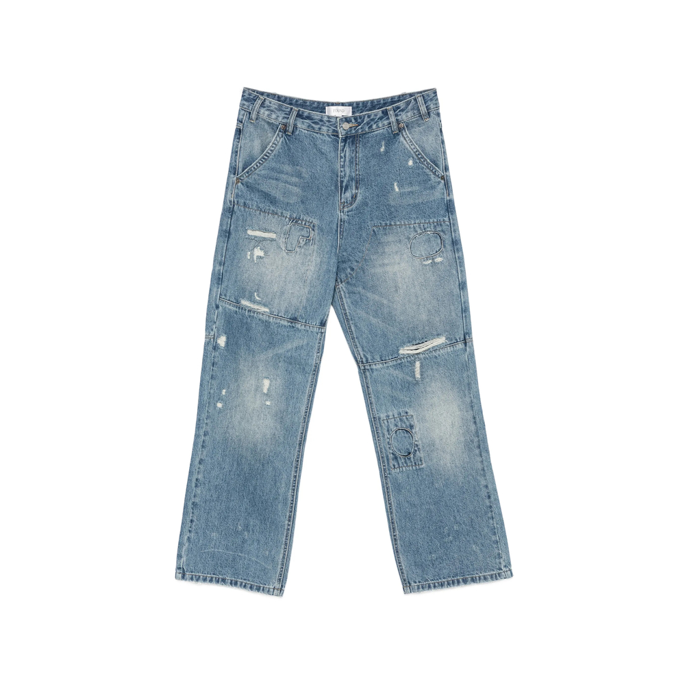 Distressed Patchwork Jeans