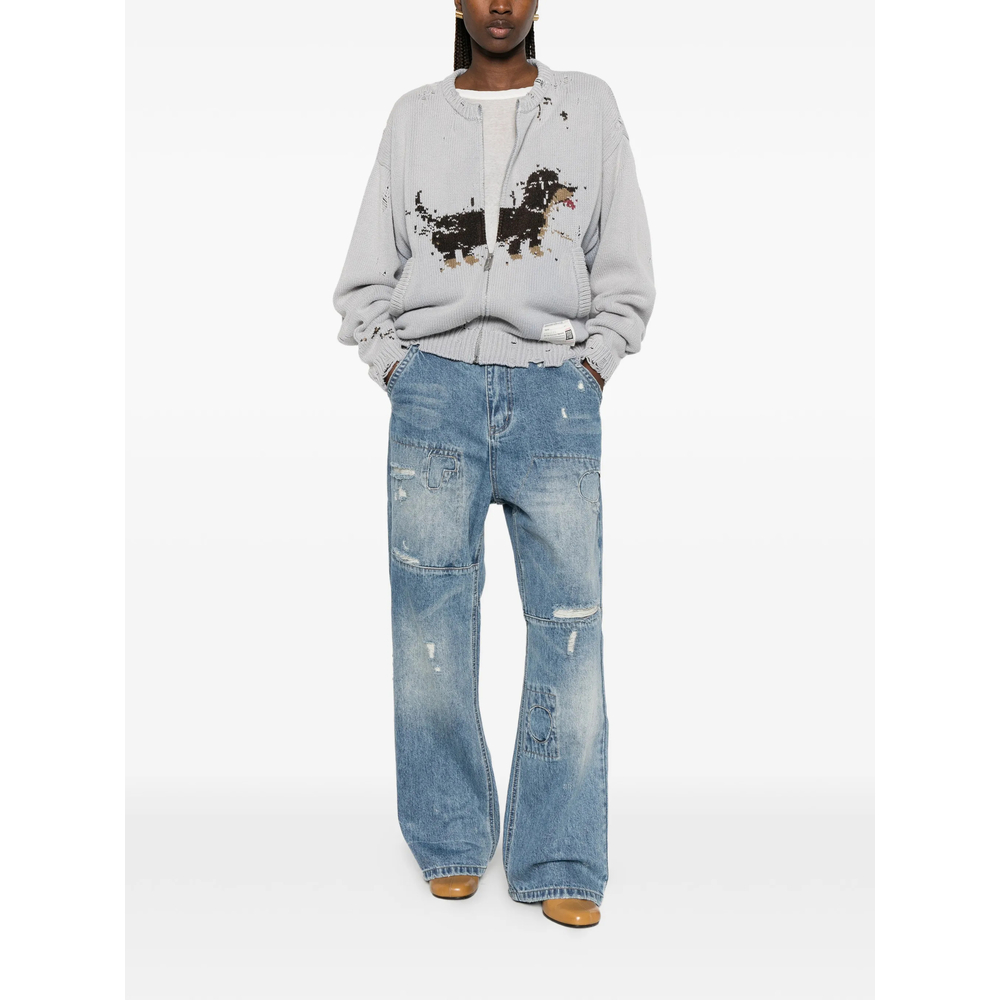 Distressed Patchwork Jeans