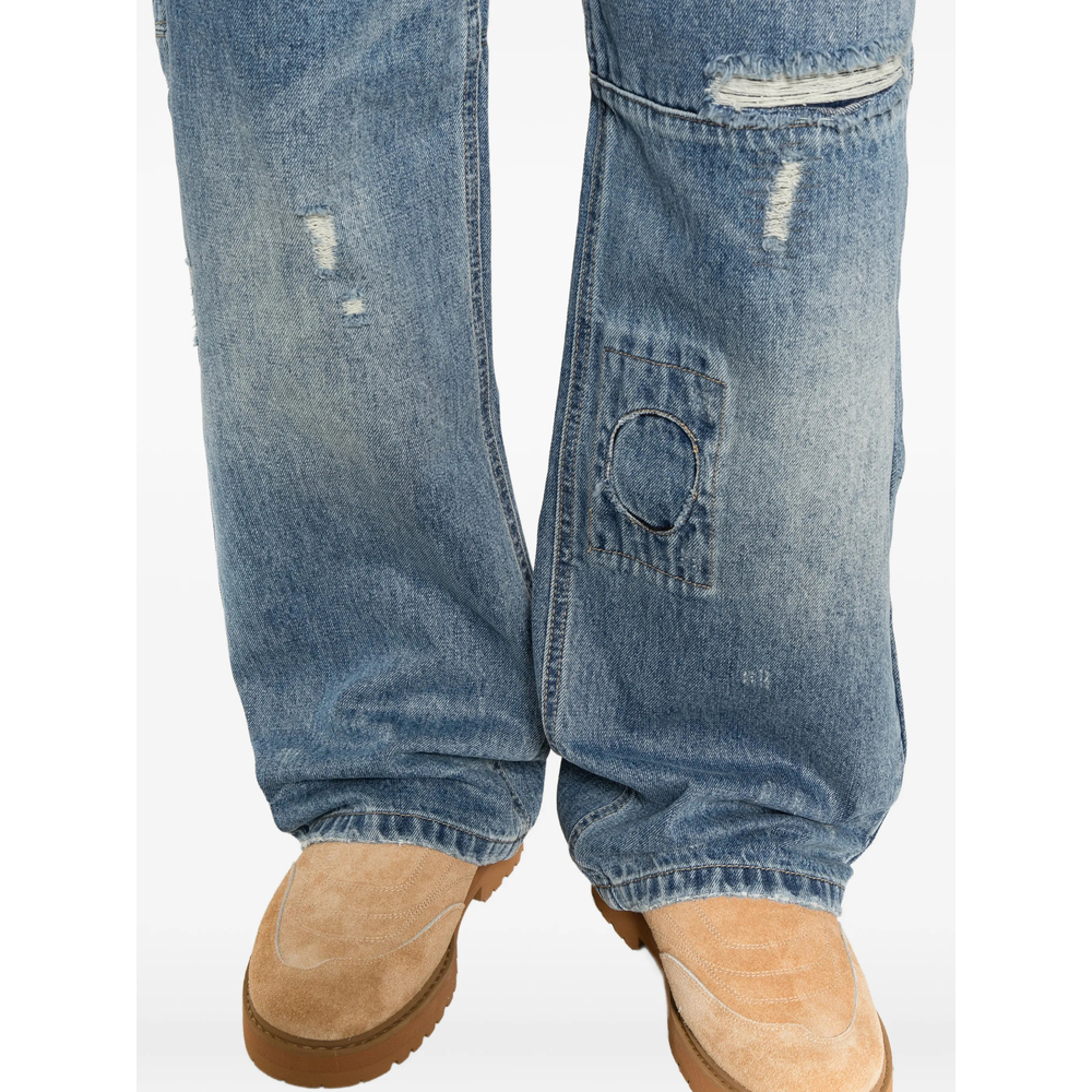 Distressed Patchwork Jeans