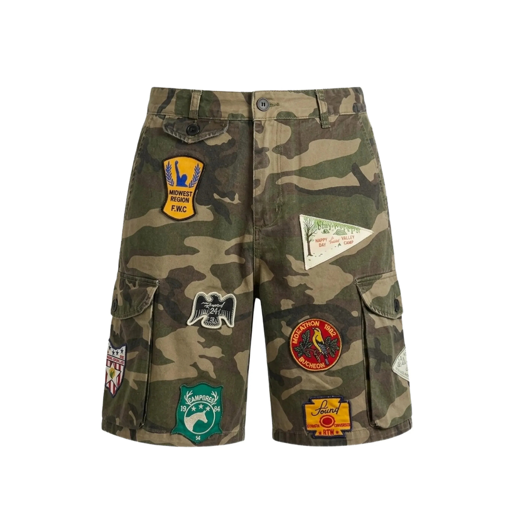 Found Patchwork Camouflage-print Shorts