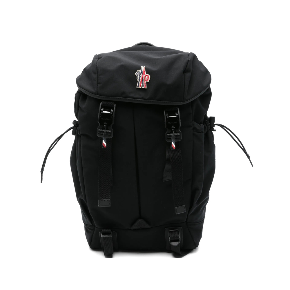 Moncler Leather-trimmed Backpack In Black